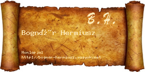 Bognár Hermiusz névjegykártya